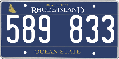 RI license plate 589833