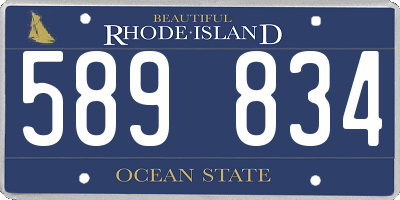 RI license plate 589834