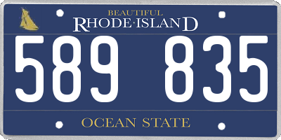 RI license plate 589835