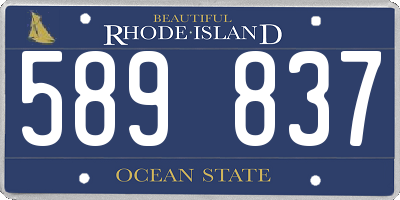 RI license plate 589837