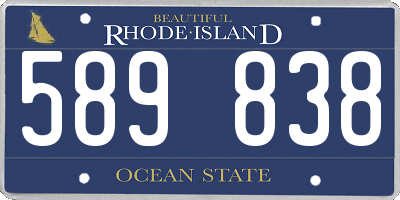 RI license plate 589838