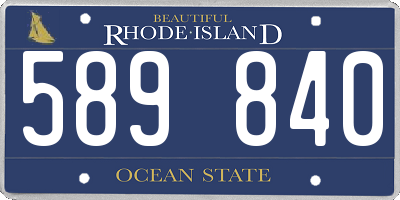RI license plate 589840