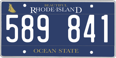 RI license plate 589841
