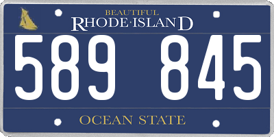 RI license plate 589845