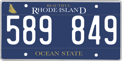 RI license plate 589849