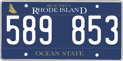 RI license plate 589853