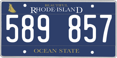 RI license plate 589857