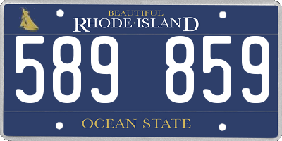 RI license plate 589859