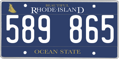 RI license plate 589865