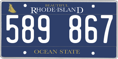 RI license plate 589867