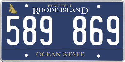 RI license plate 589869