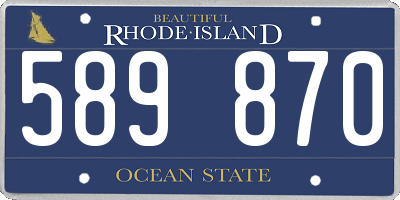 RI license plate 589870