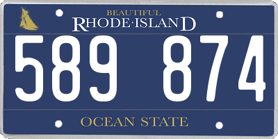 RI license plate 589874