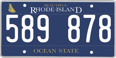 RI license plate 589878