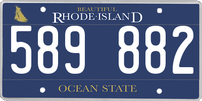 RI license plate 589882