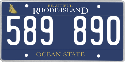 RI license plate 589890