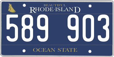 RI license plate 589903