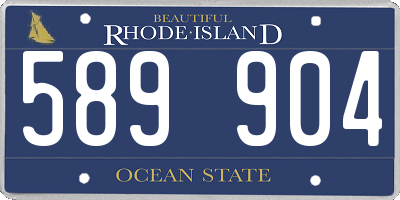 RI license plate 589904