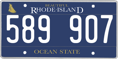 RI license plate 589907