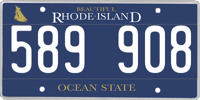 RI license plate 589908