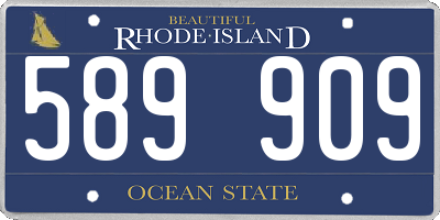 RI license plate 589909