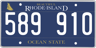 RI license plate 589910