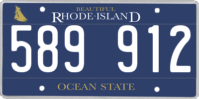 RI license plate 589912