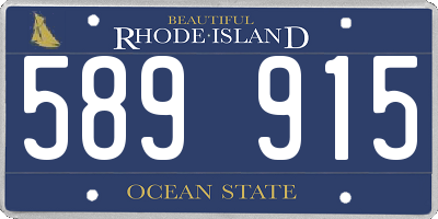 RI license plate 589915