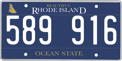 RI license plate 589916