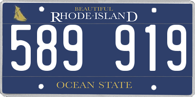 RI license plate 589919