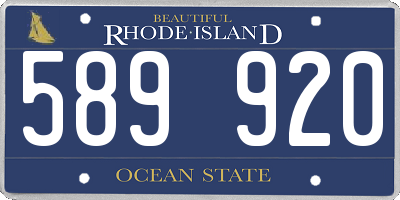 RI license plate 589920