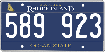 RI license plate 589923