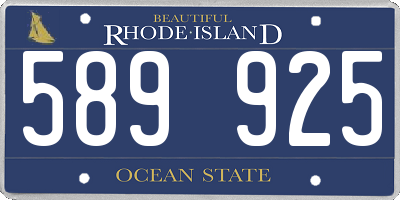 RI license plate 589925