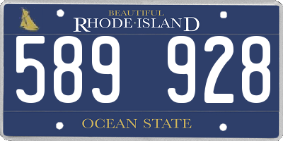 RI license plate 589928