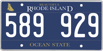 RI license plate 589929
