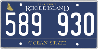 RI license plate 589930