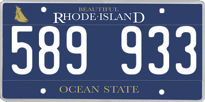 RI license plate 589933