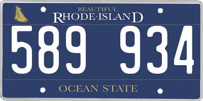 RI license plate 589934