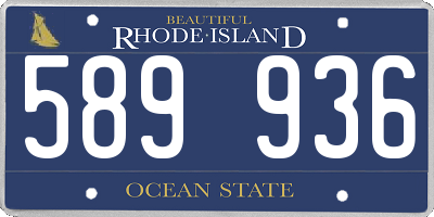 RI license plate 589936