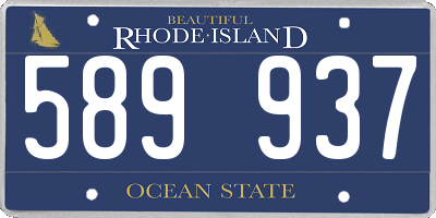 RI license plate 589937