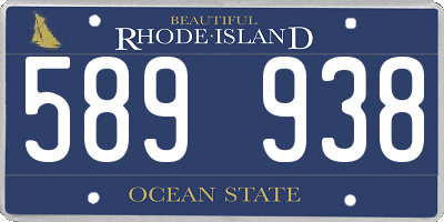 RI license plate 589938