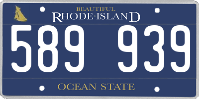 RI license plate 589939