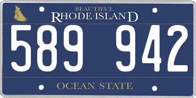 RI license plate 589942