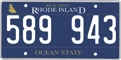 RI license plate 589943