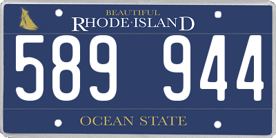 RI license plate 589944