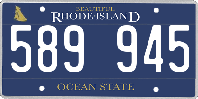 RI license plate 589945