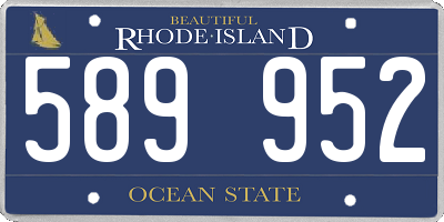 RI license plate 589952