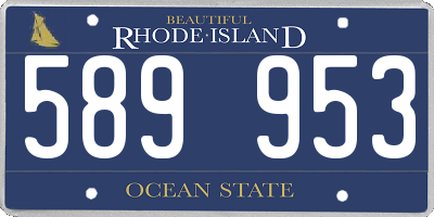 RI license plate 589953