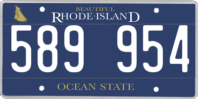 RI license plate 589954