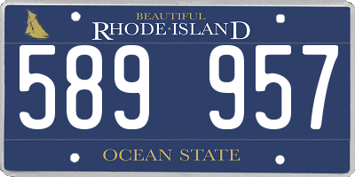 RI license plate 589957